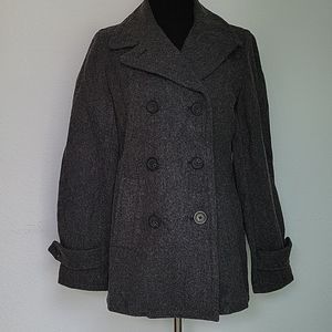 Gap Wool Grey Peacoat Pink Lining Great Condition